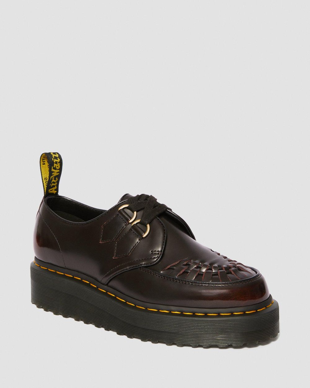 Dr Martens Sidney Arcadia Kožené Creeper Poltopánky Na Platforme Damske ( Červené ) SK 438-ZONWJK